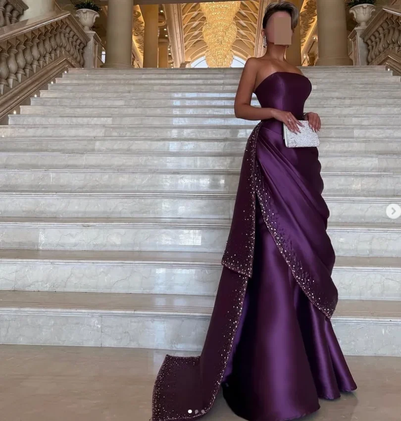 customized Prom Dresses Birthday Dubai Saudi Arabic Evening Dresses Beads Floor Length Long Sleeves Formal women Party Dress - Image 2