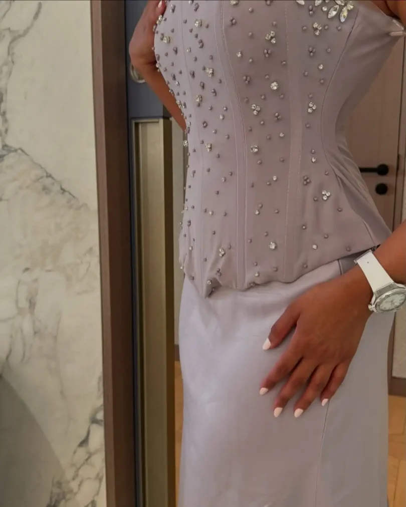 customized Sleevesless Prom Dresses Birthday Dubai Saudi Arabic Evening Gowns Lalic Floor Length Formal Occasion Party Dress - Image 5