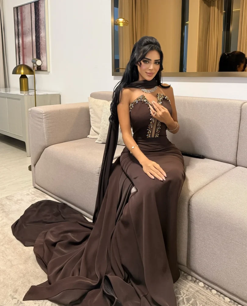 customized Sleevesless Prom Dresses Birthday Party Dress Slit Cape Strapless Neck Women Formal Evening Dresses - Image 4
