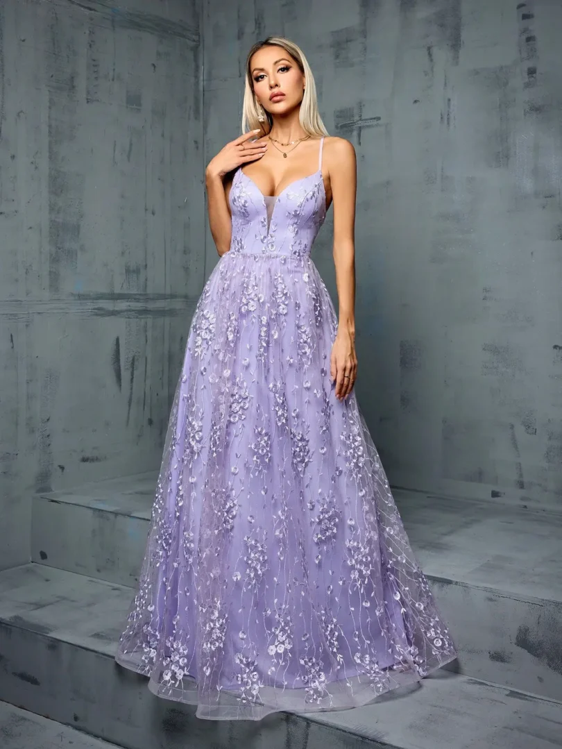 Mgiacy Halter V-neck embroidered lace sexy backless full skirt Evening gown Ball dress Party dress Bridesmaid dress - Image 5