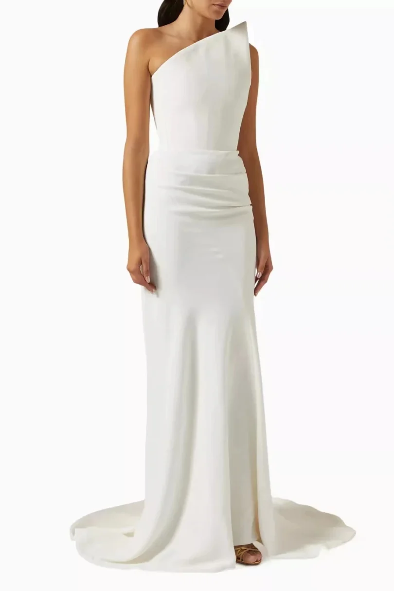 VENUS White Saudi Arabia Women Prom Dresses A line Evening Dresses Beaded Ruffle One Shoulder Formal Occasion Evening Party Gown - Image 4