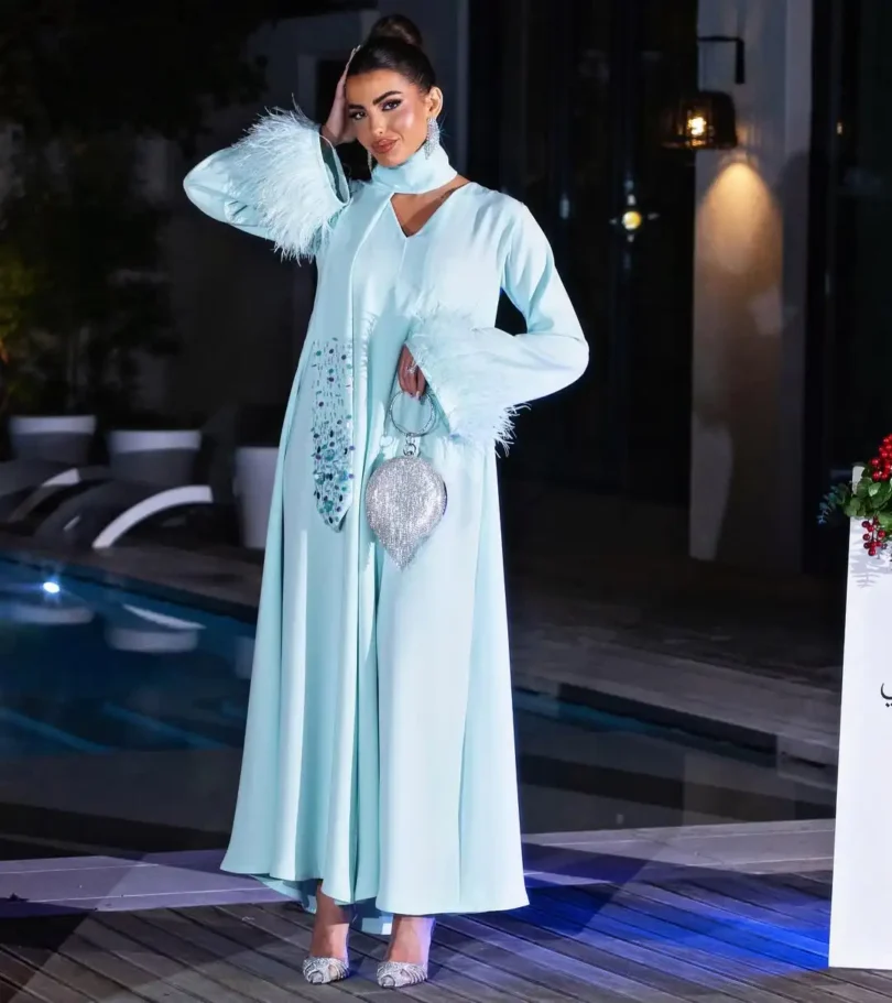 customized Sky Blue Prom Dresses Celebrity Party Dresses Contrast Color vestidos de ocasião Formal Evening Gowns - Image 2