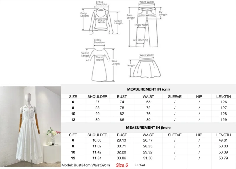 White Sleeveless Embroidery Midi Dress 2025 Top Quality - Image 4