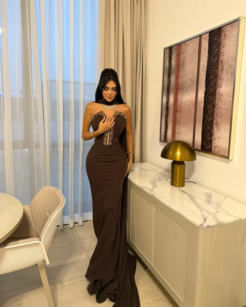 customized Sleevesless Prom Dresses Birthday Party Dress Slit Cape Strapless Neck Women Formal Evening Dresses - Image 5