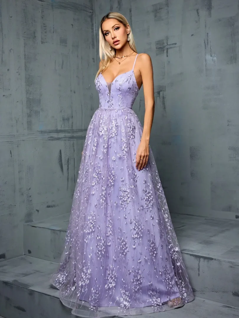 Mgiacy Halter V-neck embroidered lace sexy backless full skirt Evening gown Ball dress Party dress Bridesmaid dress - Image 6