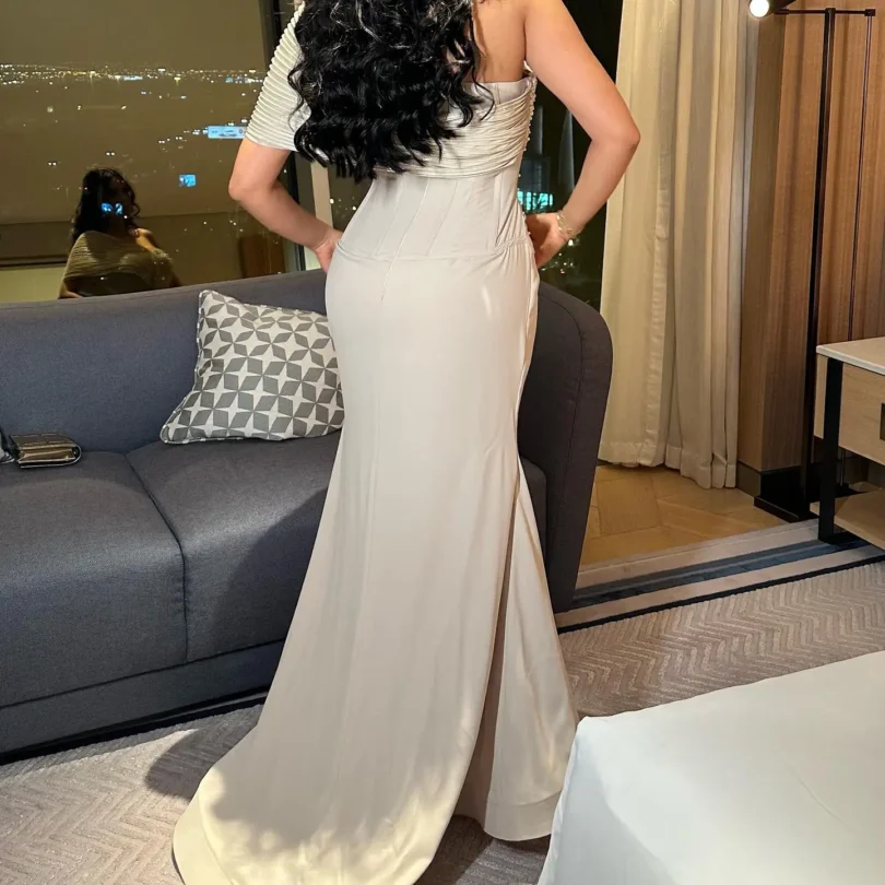 customized One Shoulder Prom Dresses Birthday Dubai Saudi Arabic Evening Gowns Floor Length Sleevesless Formal women Party Dress - Image 6
