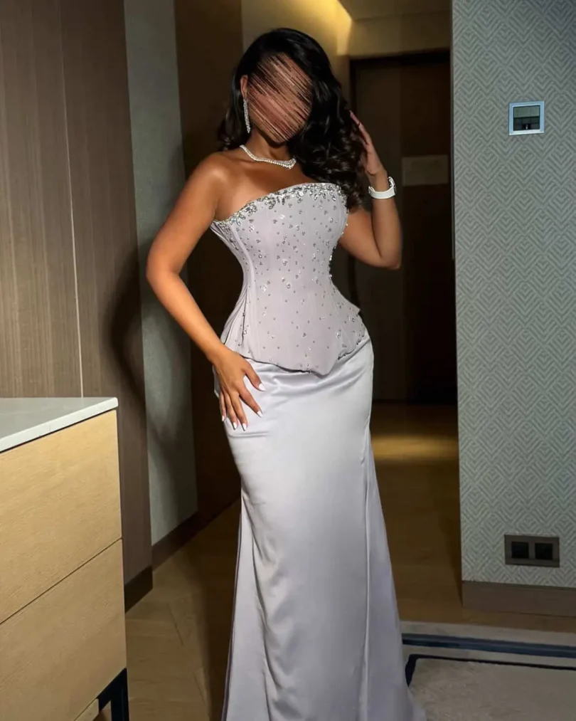 customized Sleevesless Prom Dresses Birthday Dubai Saudi Arabic Evening Gowns Lalic Floor Length Formal Occasion Party Dress